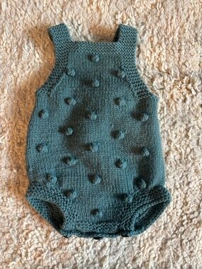 Vintage Style Onesie Bobble Knit Overalls Baby Outfit